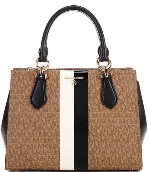 michael kors marilyn satchel medium|marilyn medium logo stripe satchel.